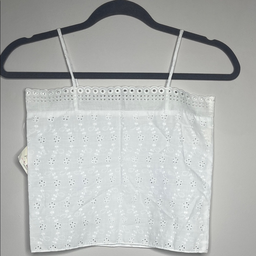 Ellen Henderson Vintage White Eyelet Tank Top